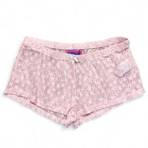 Edikted Pink Lace Shorts Lingerie Pajama Sheer Floral Mini Booty Shorts